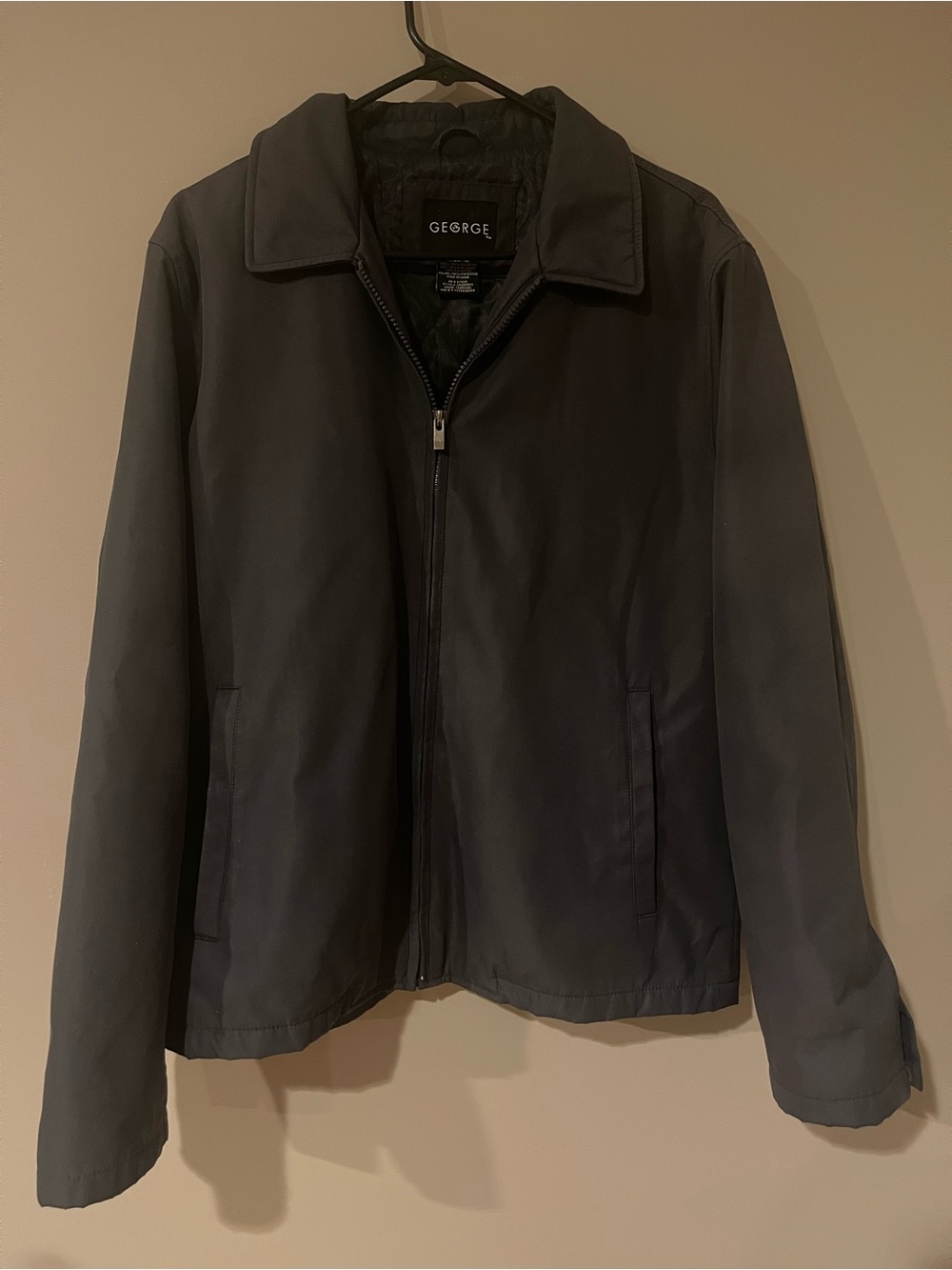 George Men’s Dark Gray Zip-Up Shirt Jacket